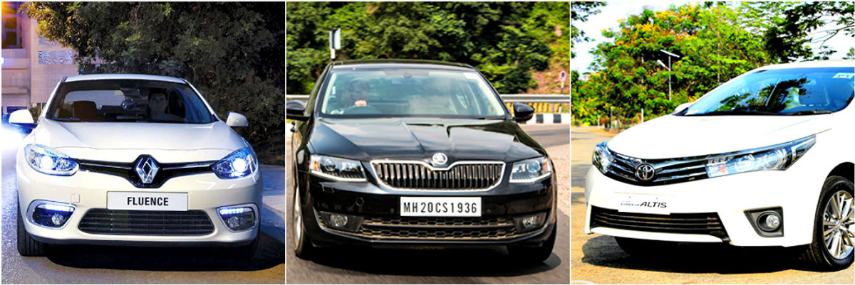 Toyota Corolla - Skoda Octavia - Renault Fluence - Front